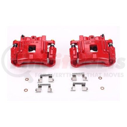 S4938 by POWERSTOP BRAKES - Red Powder Coated Calipers