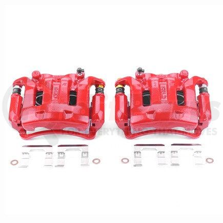 S2638 by POWERSTOP BRAKES - Red Powder Coated Calipers