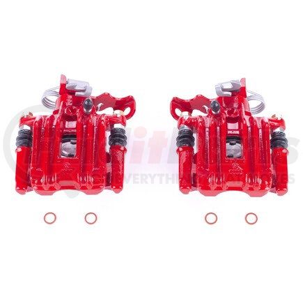 S2108 by POWERSTOP BRAKES - Red Powder Coated Calipers