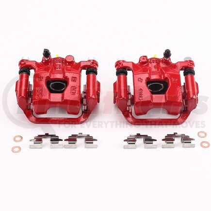 S3582 by POWERSTOP BRAKES - Red Powder Coated Calipers