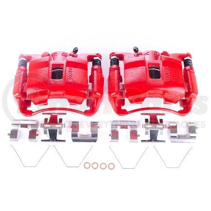 S3448 by POWERSTOP BRAKES - Red Powder Coated Calipers