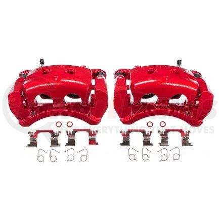 S7146 by POWERSTOP BRAKES - Red Powder Coated Calipers