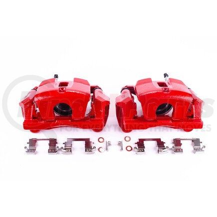 S2874 by POWERSTOP BRAKES - Red Powder Coated Calipers