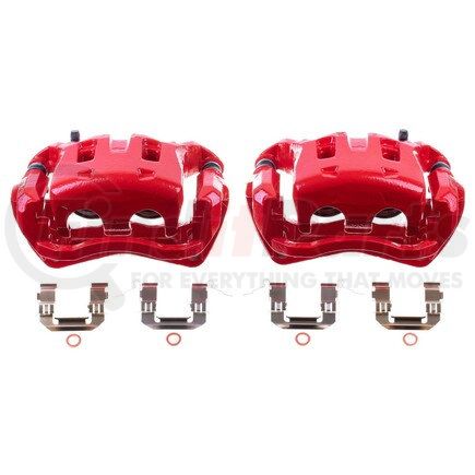 S3714 by POWERSTOP BRAKES - Red Powder Coated Calipers