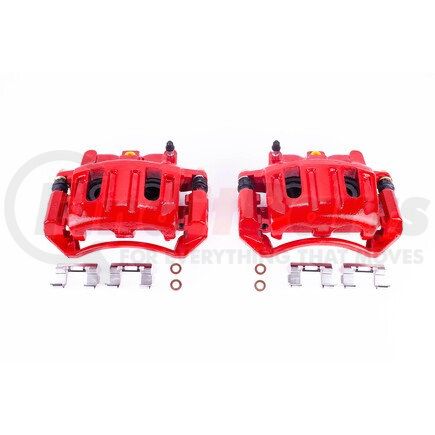 S4862 by POWERSTOP BRAKES - Red Powder Coated Calipers