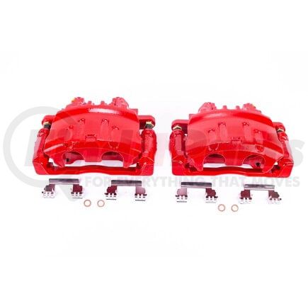 S4878 by POWERSTOP BRAKES - Red Powder Coated Calipers