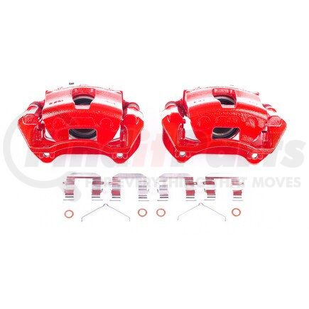 S7324 by POWERSTOP BRAKES - Red Powder Coated Calipers