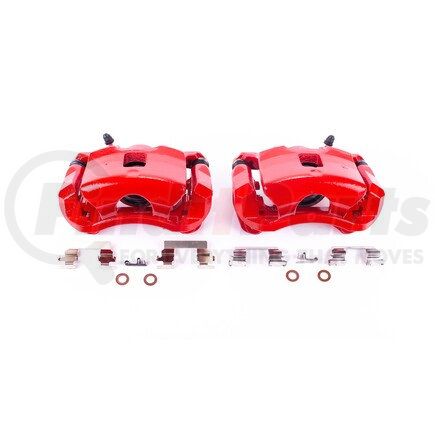 S4880A by POWERSTOP BRAKES - Red Powder Coated Calipers