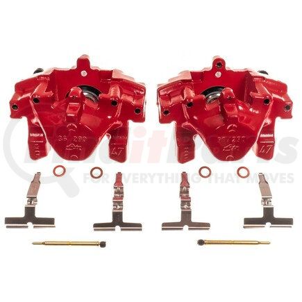 S2882 by POWERSTOP BRAKES - Red Powder Coated Calipers