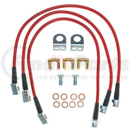 BH00013 by POWERSTOP BRAKES - Brake Hose Line Kit - Performance, Front and Rear, Braided, Stainless Steel