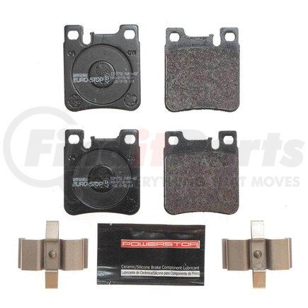 ESP0758 by POWERSTOP BRAKES - Euro-Stop® ECE-R90 Disc Brake Pad Set - with Hardware