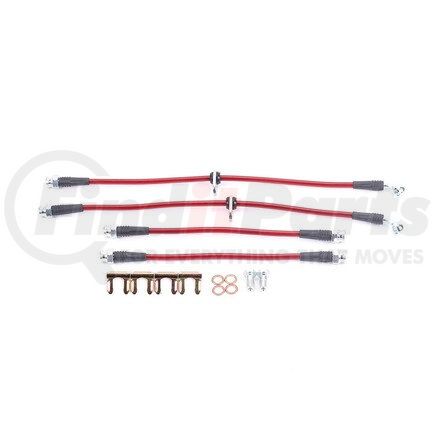 BH00019 by POWERSTOP BRAKES - Brake Hose Line Kit - Performance, Front and Rear, Braided, Stainless Steel