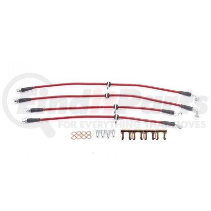 BH00021 by POWERSTOP BRAKES - Brake Hose Line Kit - Performance, Front and Rear, Braided, Stainless Steel