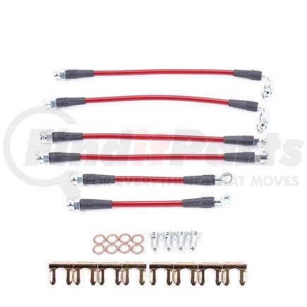 BH00040 by POWERSTOP BRAKES - Brake Hose Line Kit - Performance, Front and Rear, Braided, Stainless Steel