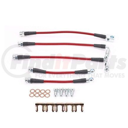 BH00041 by POWERSTOP BRAKES - Brake Hose Line Kit - Performance, Front and Rear, Braided, Stainless Steel