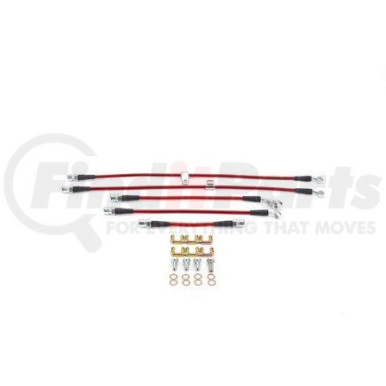 BH00052 by POWERSTOP BRAKES - Brake Hose Line Kit - Performance, Front and Rear, Braided, Stainless Steel