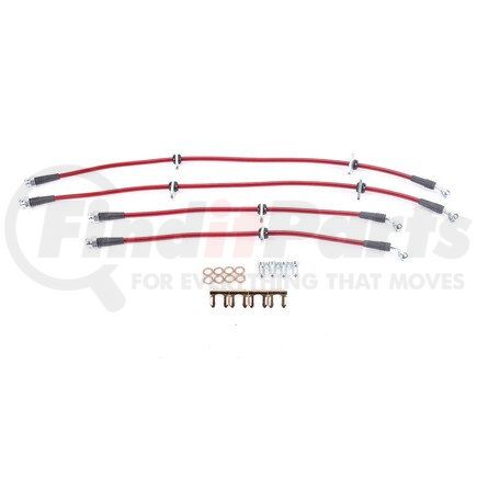 BH00060 by POWERSTOP BRAKES - Brake Hose Line Kit - Performance, Front and Rear, Braided, Stainless Steel