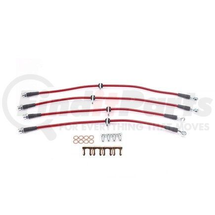 BH00072 by POWERSTOP BRAKES - Brake Hose Line Kit - Performance, Front and Rear, Braided, Stainless Steel