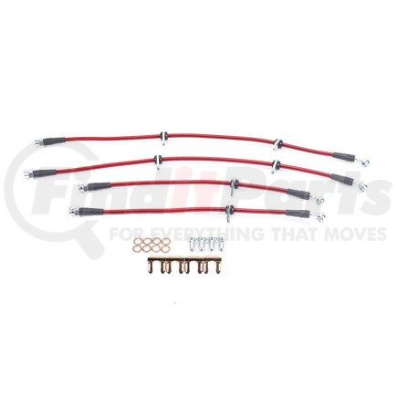 BH00074 by POWERSTOP BRAKES - Brake Hose Line Kit - Performance, Front and Rear, Braided, Stainless Steel