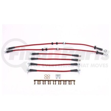 BH00081 by POWERSTOP BRAKES - Brake Hose Line Kit - Performance, Front and Rear, Braided, Stainless Steel