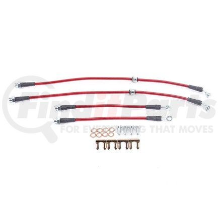 BH00082 by POWERSTOP BRAKES - Brake Hose Line Kit - Performance, Front and Rear, Braided, Stainless Steel