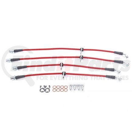 BH00103 by POWERSTOP BRAKES - Brake Hose Line Kit - Performance, Front and Rear, Braided, Stainless Steel