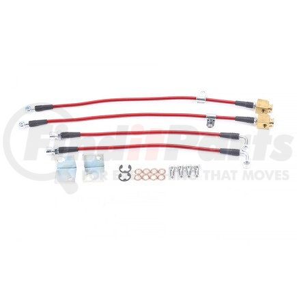 BH00116 by POWERSTOP BRAKES - Brake Hose Line Kit - Performance, Front and Rear, Braided, Stainless Steel