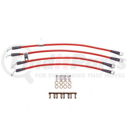 BH00141 by POWERSTOP BRAKES - Brake Hose Line Kit - Performance, Front and Rear, Braided, Stainless Steel