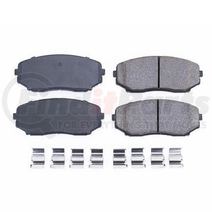 17-1258 by POWERSTOP BRAKES - Z17 EVOLUTION CERAMIC BRAKE PADS W/ HARDWARE