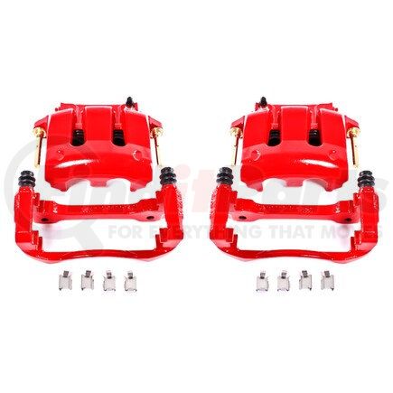 S4928A by POWERSTOP BRAKES - Red Powder Coated Calipers