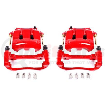 S4928A by POWERSTOP BRAKES - Red Powder Coated Calipers