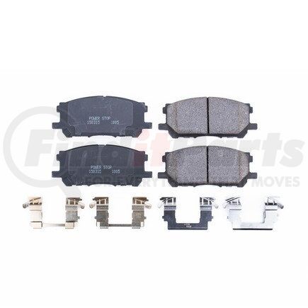 17-1005 by POWERSTOP BRAKES - Z17 EVOLUTION CERAMIC BRAKE PADS W/ HARDWARE