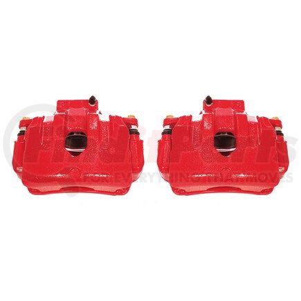 S6412 by POWERSTOP BRAKES - Red Powder Coated Calipers