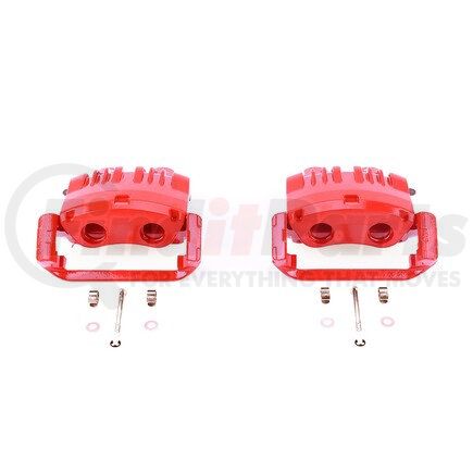 S4766C by POWERSTOP BRAKES - Red Powder Coated Calipers