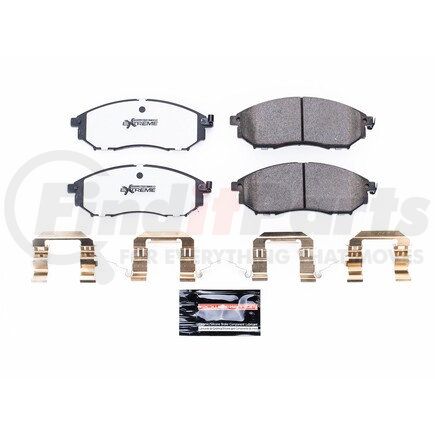 Z26888 by POWERSTOP BRAKES - Z26 STREET PERFORMANCE CARBON-FIBER CERAMIC BRAKE PADS W/ HARDWARE