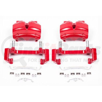 S4828 by POWERSTOP BRAKES - Red Powder Coated Calipers