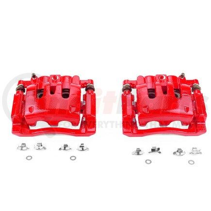 S5076 by POWERSTOP BRAKES - Red Powder Coated Calipers