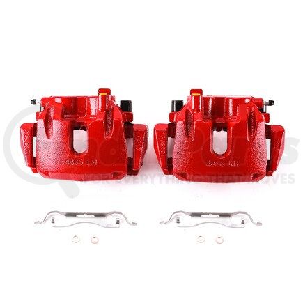 S5296A by POWERSTOP BRAKES - Red Powder Coated Calipers