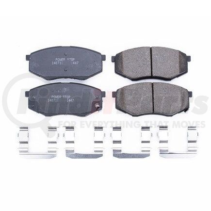 17-1447 by POWERSTOP BRAKES - Z17 EVOLUTION CERAMIC BRAKE PADS W/ HARDWARE