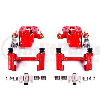 S4824 by POWERSTOP BRAKES - Red Powder Coated Calipers