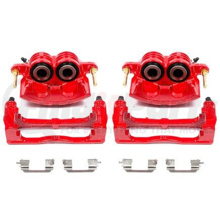 S4798 by POWERSTOP BRAKES - Red Powder Coated Calipers