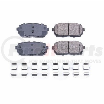 17-1296 by POWERSTOP BRAKES - Z17 EVOLUTION CERAMIC BRAKE PADS W/ HARDWARE