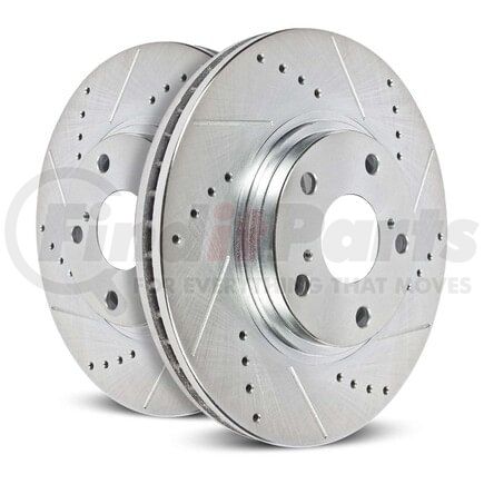 EBR418XPR by POWERSTOP BRAKES - Evolution® Disc Brake Rotor - Performance, Drilled, Slotted and Plated