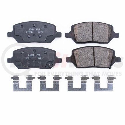 17-1093 by POWERSTOP BRAKES - Z17 EVOLUTION CERAMIC BRAKE PADS W/ HARDWARE