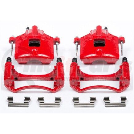 S4638 by POWERSTOP BRAKES - Red Powder Coated Calipers