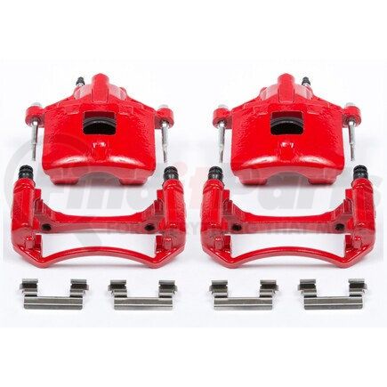 S4638 by POWERSTOP BRAKES - Red Powder Coated Calipers