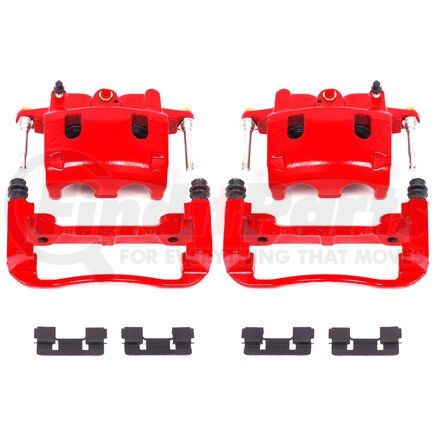 S2982 by POWERSTOP BRAKES - Red Powder Coated Calipers