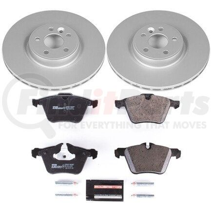 ESK5978 by POWERSTOP BRAKES - Genuine Geomet® Coated Rotors, ECE-R90 Disc Brake Pad Set + Hardware Kit