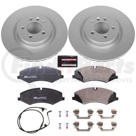 ESK6228 by POWERSTOP BRAKES - Genuine Geomet® Coated Rotors, ECE-R90 Disc Brake Pad Set + Hardware Kit