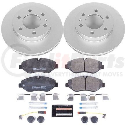 ESK6236 by POWERSTOP BRAKES - Genuine Geomet® Coated Rotors, ECE-R90 Disc Brake Pad Set + Hardware Kit